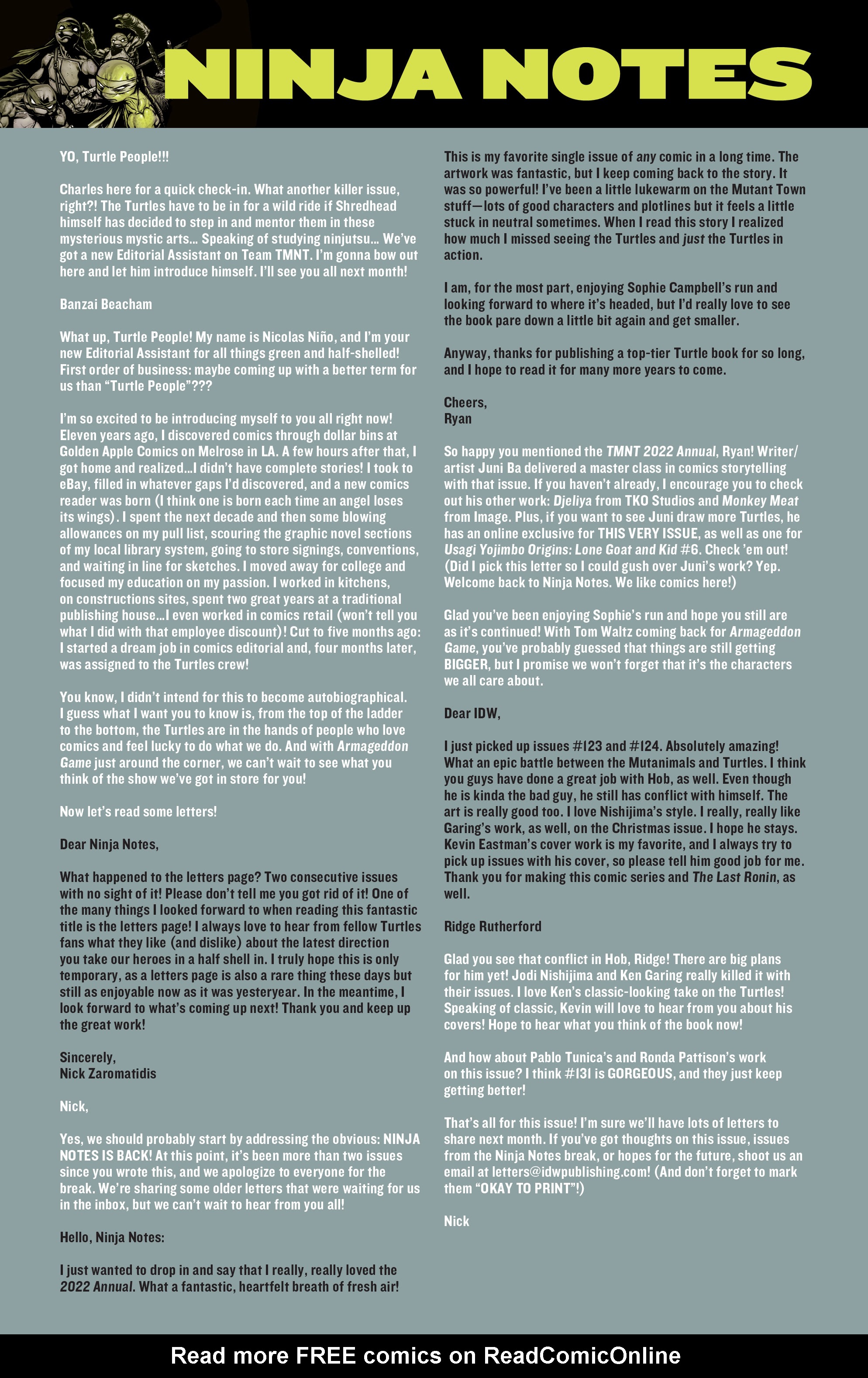 Read Teenage Mutant Ninja Turtles (2011) EN Manga Online