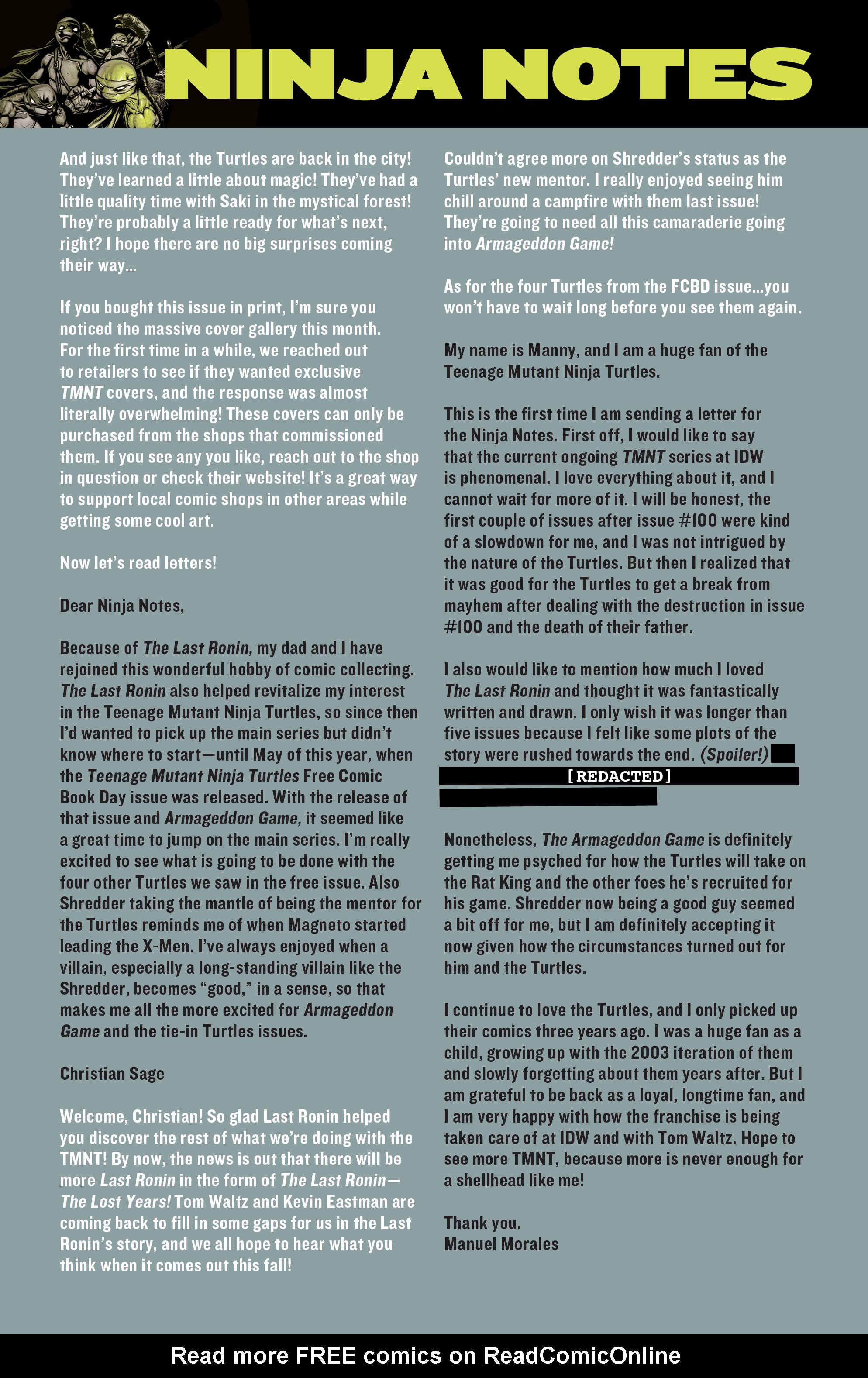 Read Teenage Mutant Ninja Turtles (2011) EN Manga Online